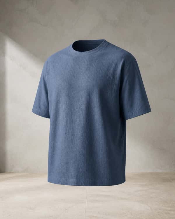 Boxy Linen Tee – Slate