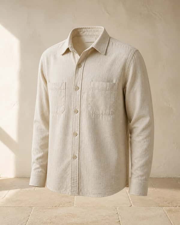 Linen-Cotton Overshirt – Natural