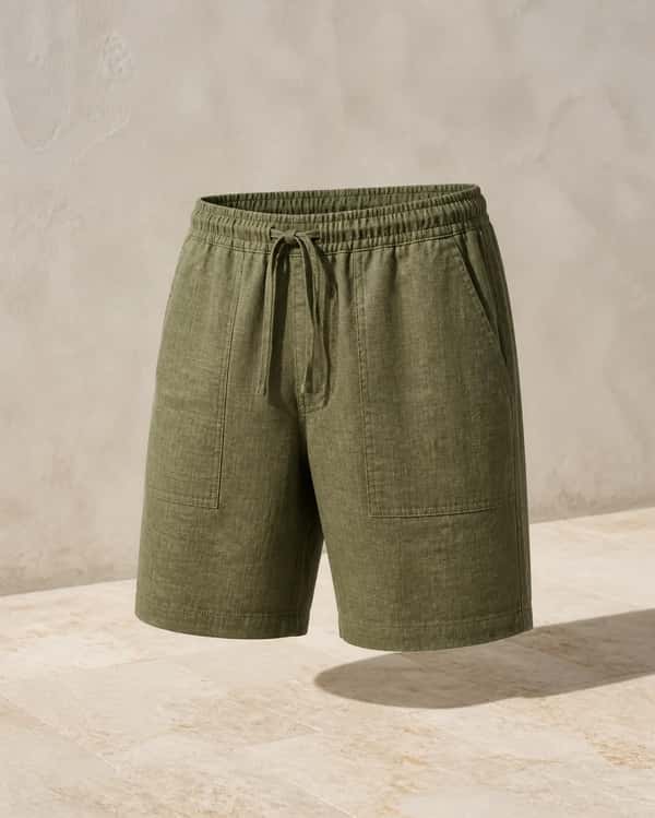 Linen Utility Short – Moss