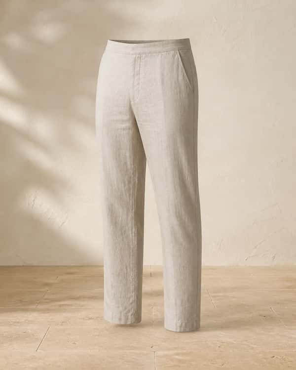 Straight-Leg Linen Trouser – Sand