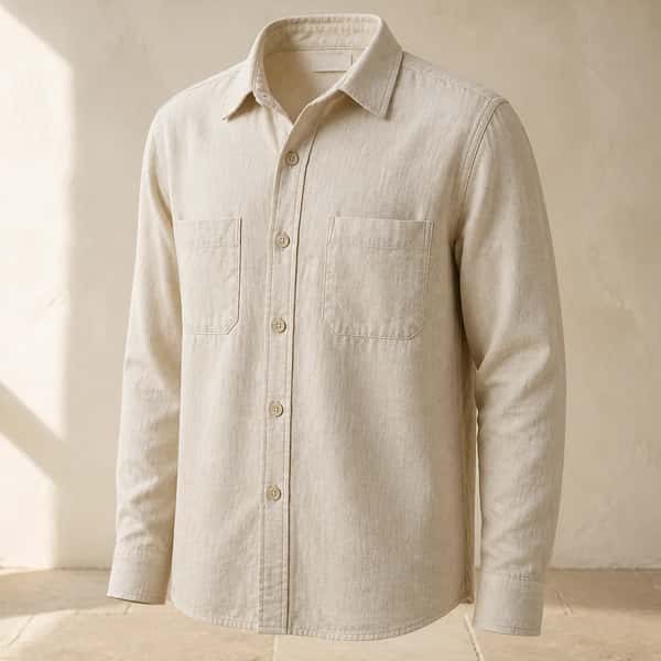 Linen-Cotton Overshirt – Natural