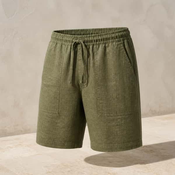Linen Utility Short – Moss