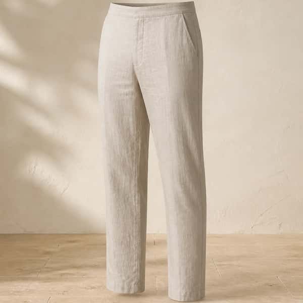 Straight-Leg Linen Trouser – Sand